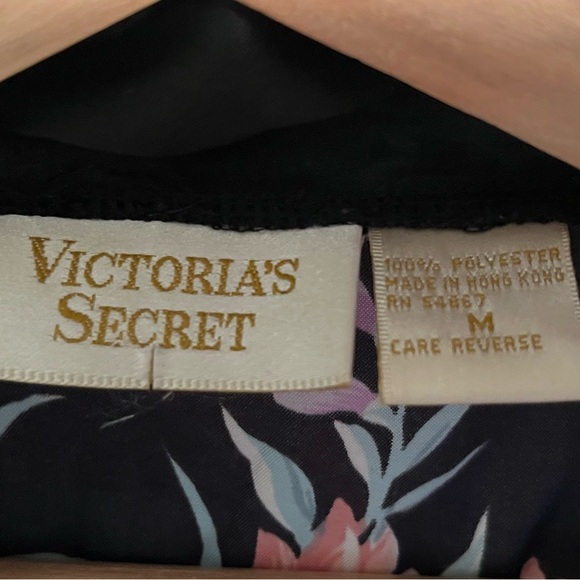 Vintage Victoria's Secret Floral Satin Kimono Robe Gold Label - Picture 5 of 8